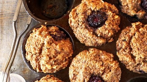Vegan Blackberry Bran Muffins