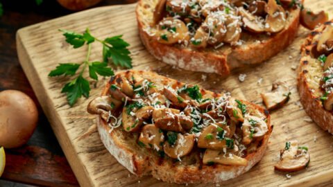 Mushrooms and Herbs on Toast