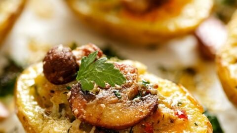 Mushroom Loaded Potato Skins
