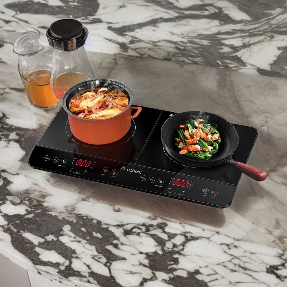 Aobosi Double Induction Cooktop
