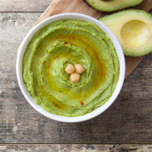 Avocado dip as an alternative for dipping sauce for crispy mushroom poppers.