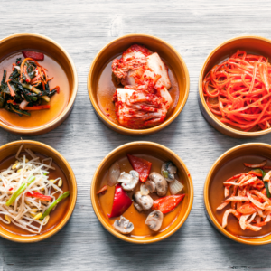 Different Banchan options that you can use for toppings on your Buddha bowls.