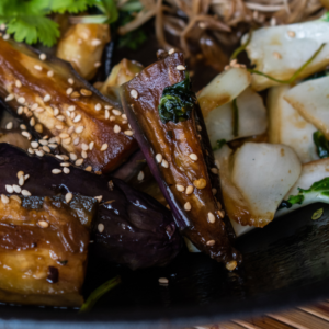 Bok Choy and Eggplant in Garlic Sauce