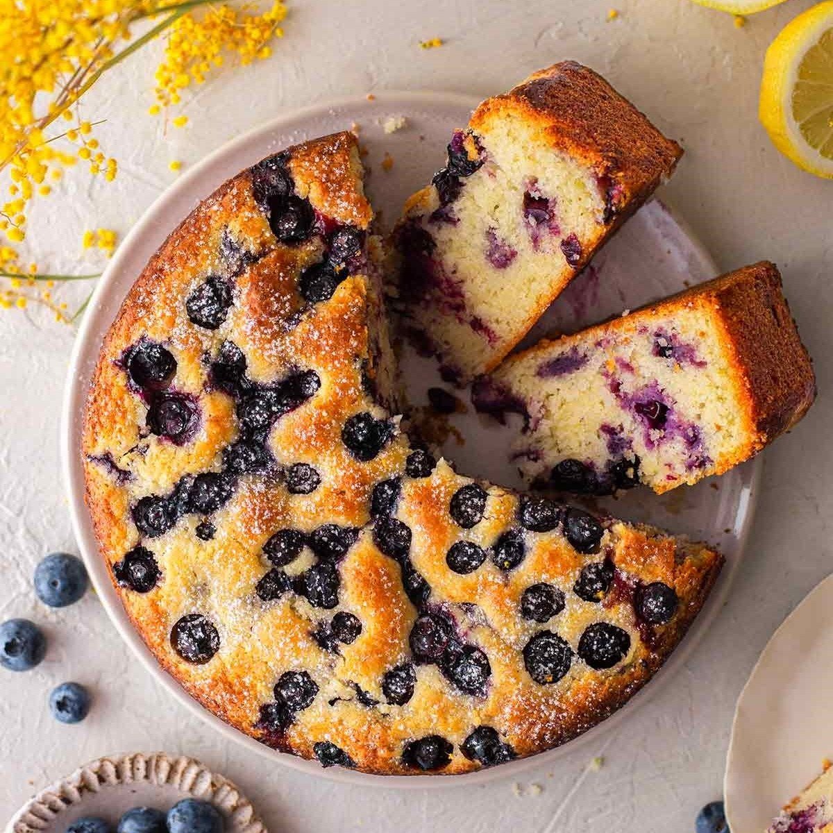 Easy Vegan Lemon Blueberry Cake