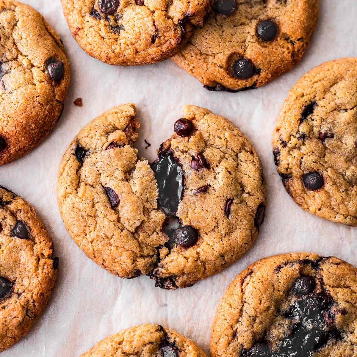 Fudge Stuffed Chocolate Chip Cookies Vegan