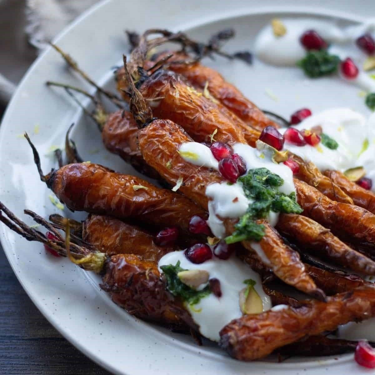 Ninja Air Fryer Roasted Carrots With Vegan Labneh