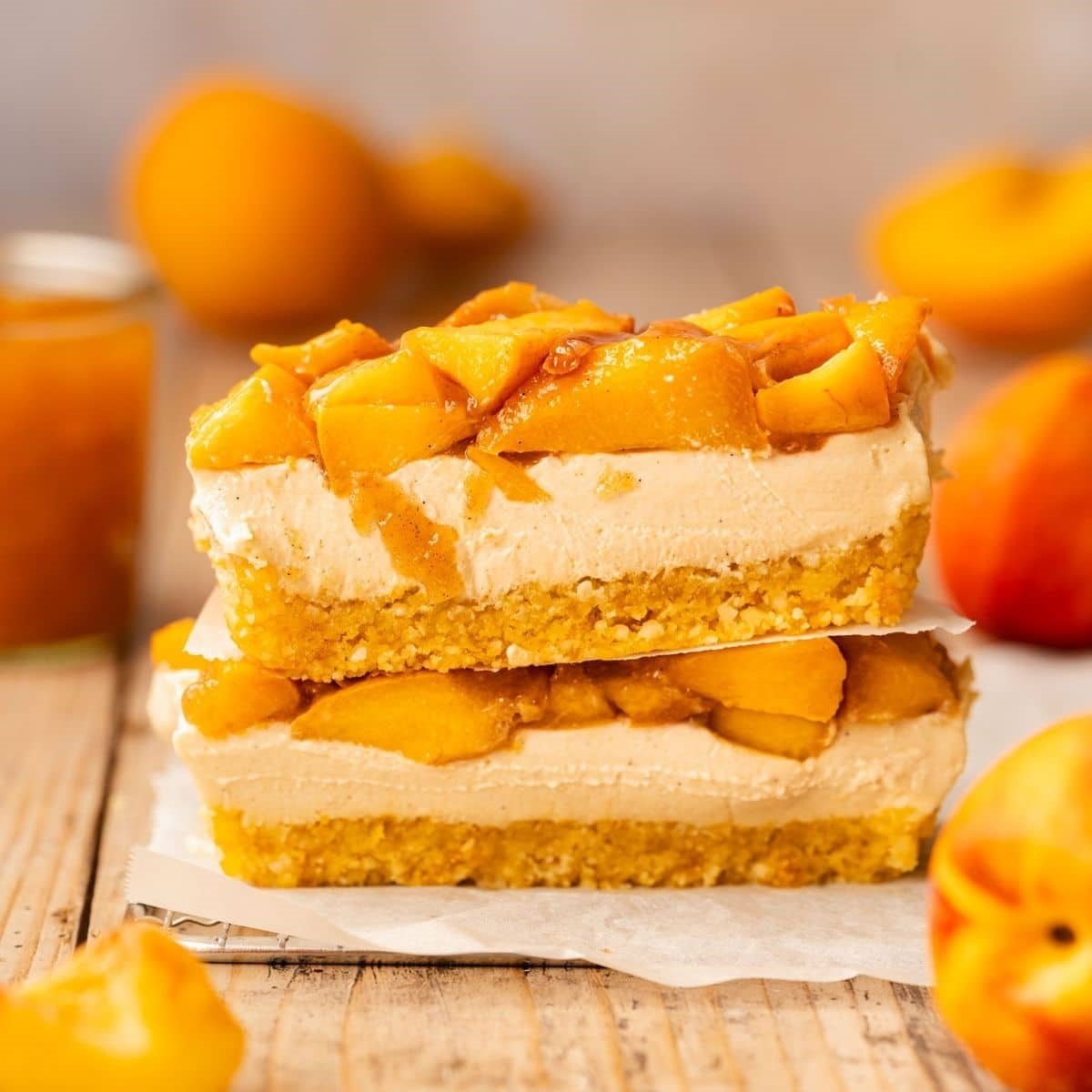 Peach Cheesecake No Bake Vegan