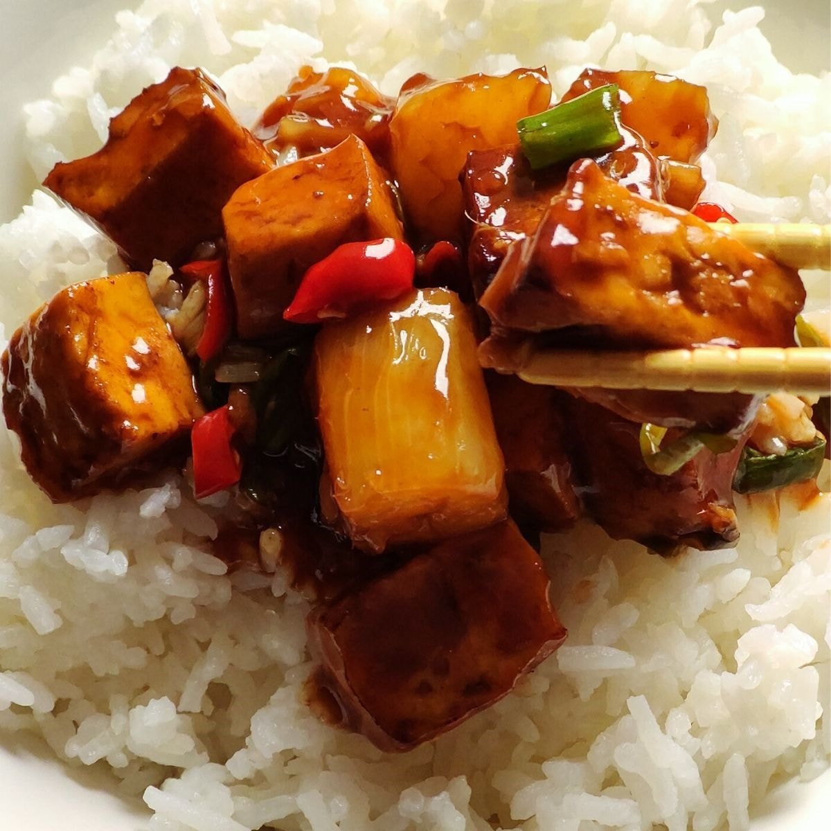Stir Fried Tofu With Pineapple Peppers Easy Vegan Asian Takeaway Recipe