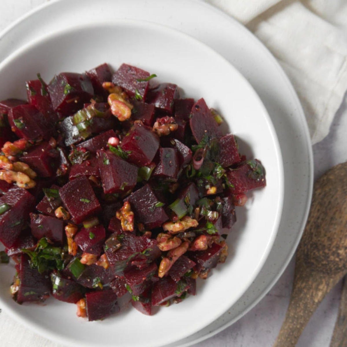 Vegan Beetroot Salad With Walnuts