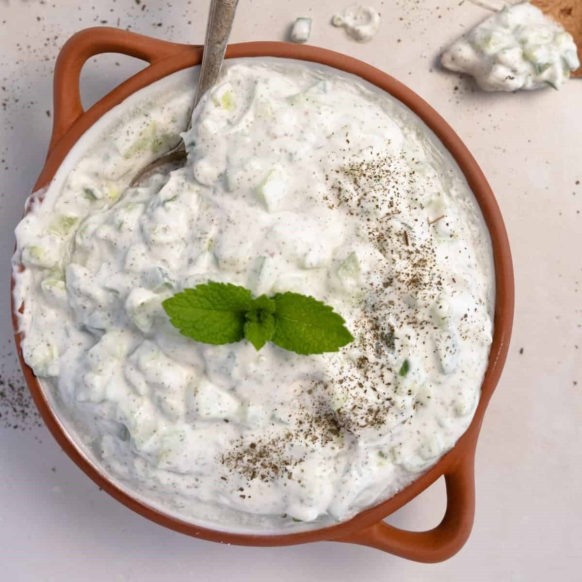 Vegan Lebanese Cucumber Yogurt Salad Khyar Bi Laban