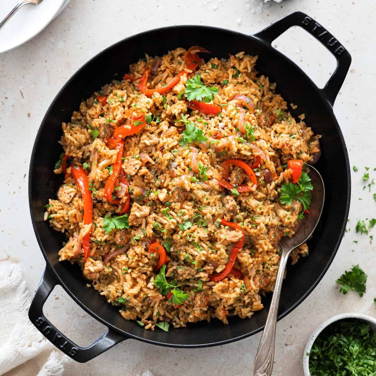 Vegan Spicy Sausage Rice