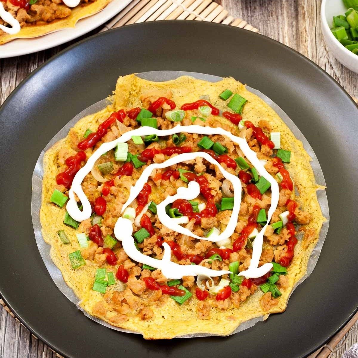 Vietnamese Rice Paper Pizza Vegan
